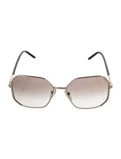 Pre-owned Prada Oversize Gradient Sunglasses In Black/gold