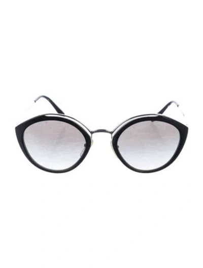 Pre-owned Prada Oversize Gradient Sunglasses In Black/white