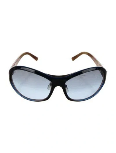 Pre-owned Prada Oversize Gradient Sunglasses In Blue