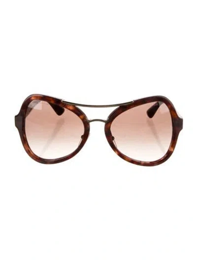 Pre-owned Prada Oversize Gradient Sunglasses In Brown