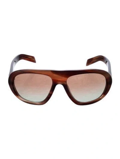 Pre-owned Prada Oversize Gradient Sunglasses In Brown