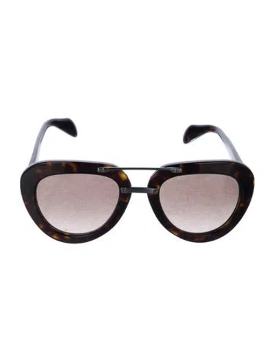 Pre-owned Prada Oversize Gradient Sunglasses In Brown