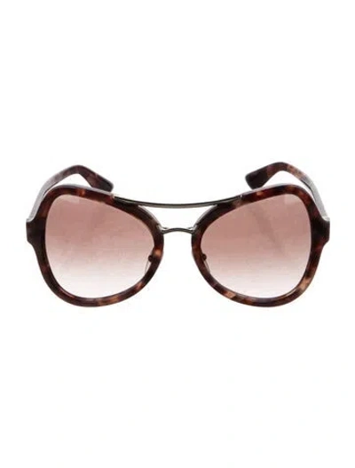 Pre-owned Prada Oversize Gradient Sunglasses In Burgundy