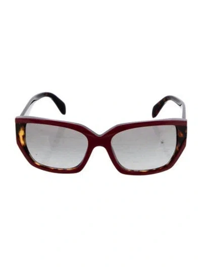 Pre-owned Prada Oversize Gradient Sunglasses In Red