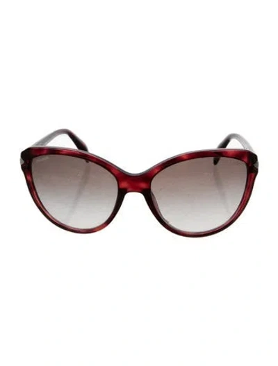 Pre-owned Prada Oversize Gradient Sunglasses In Red