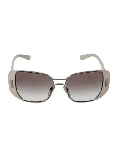 Pre-owned Prada Oversize Gradient Sunglasses In White