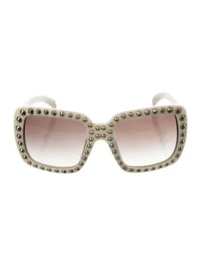 Pre-owned Prada Oversize Gradient Sunglasses In White