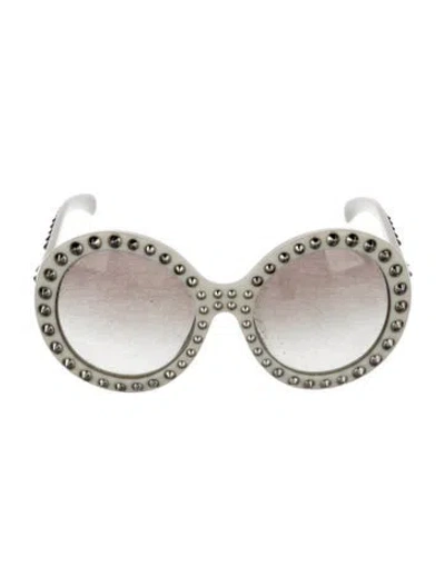 Pre-owned Prada Oversize Gradient Sunglasses In White