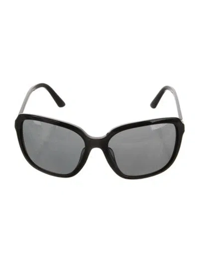 Pre-owned Prada Oversize Mirrored Sunglasses In Black