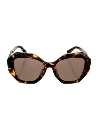 Pre-owned Prada Oversize Mirrored Sunglasses In Brown