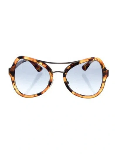 Pre-owned Prada Oversize Mirrored Sunglasses In Brown/orange