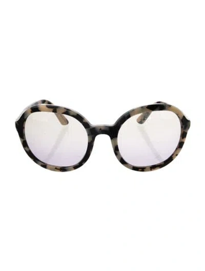 Pre-owned Prada Oversize Mirrored Sunglasses In Neutral