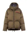 Prada Oversized Technical Nylon Down Jacket In Military Green