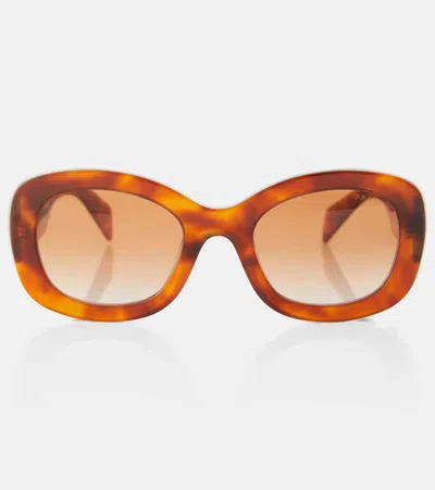 Prada Brown Gradient Oval Ladies Sunglasses Pr A13s 18r70e 54