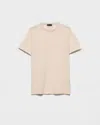 Prada Mens Neutral Oversized Crew Neck Cashmere T-shirt In Neutral