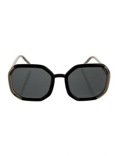 Pre-owned Prada Oversize Tinted Sunglasses In Black
