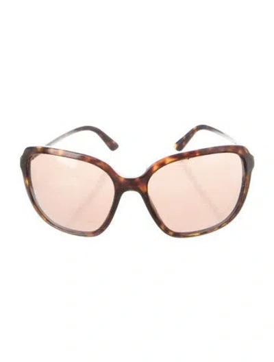 Pre-owned Prada Oversize Tinted Sunglasses In Brown