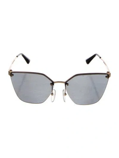Pre-owned Prada Oversize Tinted Sunglasses In Gold