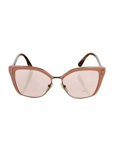 Pre-owned Prada Oversize Tinted Sunglasses In Pink