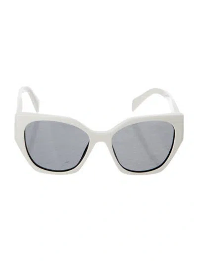 Pre-owned Prada Oversize Tinted Sunglasses In White