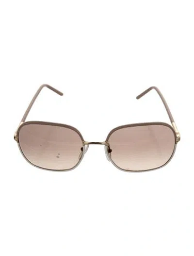 Pre-owned Prada Oversize Tinted Sunglasses In White