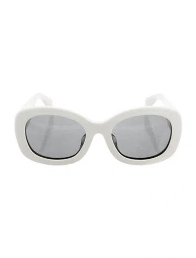 Pre-owned Prada Oversize Tinted Sunglasses In White