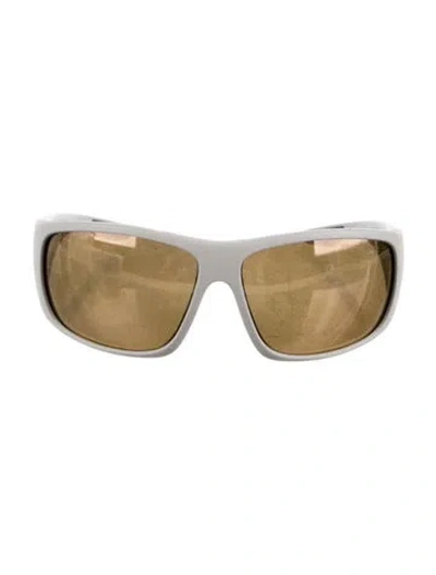 Pre-owned Prada Oversize Tinted Sunglasses In White