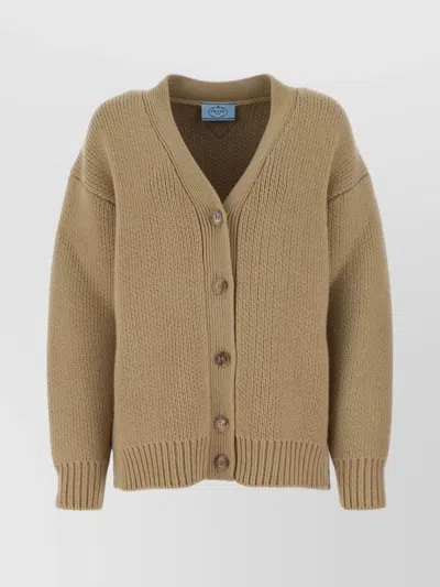 PRADA OVERSIZE WOOL BLEND CARDIGAN