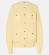 Prada Multiple-pockets Cashmere Cardigan In Yellow