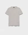 Prada Mens Grey Oversized Crew Neck Cashmere T-shirt In Gray