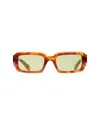 Prada Oversized Cognac Tortoise Sunglasses With Geometric Temples