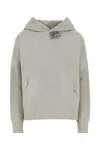 Prada Cotton Melange Oversized Sweatshirt In Gray