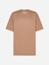 Prada T-shirt With Round Neck And Short Sleeves In Cork