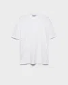 Prada Cotton Jersey Oversized T-shirt In Weiss
