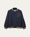 Prada Oversized Kid Mohair Bomber Jacket In F0124 Navy