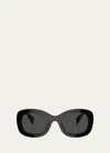 Prada Dark Grey Oval Ladies Sunglasses Pr A13s 1ab5s0 54 In Black