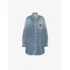 Prada Organic Denim Shirt In Blue