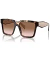 Prada Pr 24zs 07r0a6 56mm Womens Square Sunglasses In Caramel Tortoise