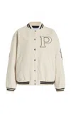 Prada Patch Bomber Jacket In Ivory