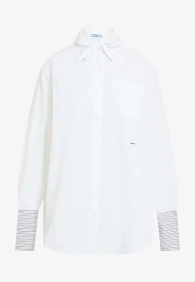 Prada Oversized Poplin Shirt In White