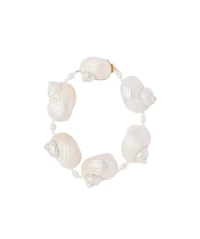 Prada Oversized Shell Choker In White