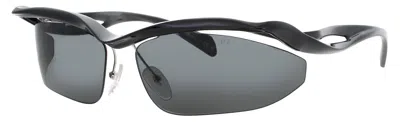 Prada Oversized Shield Sunglasses 71-16-135 In Black