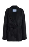 Prada Oversized Wool Jacket In Blue