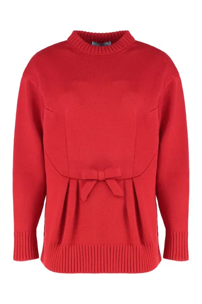 Prada Oversized Wool Sweater In Red