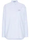 Prada Camicia In Cotone Oxford In Blau