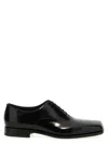 Prada Polished Leather Lace-up Shoes In Black