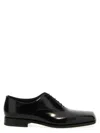 Prada Polished Leather Lace-up Shoes In Black