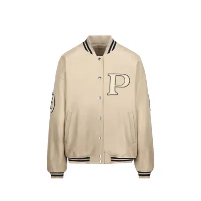 PRADA PRADA P ED LEATHER VARSITY JACKET
