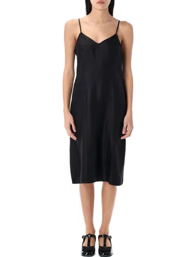 Prada Packable Silk Slip Dress In Black