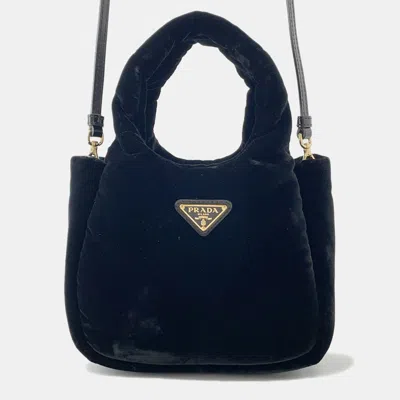 Pre-owned Prada Padded 2-way Handbag Black Velvet Size Mini